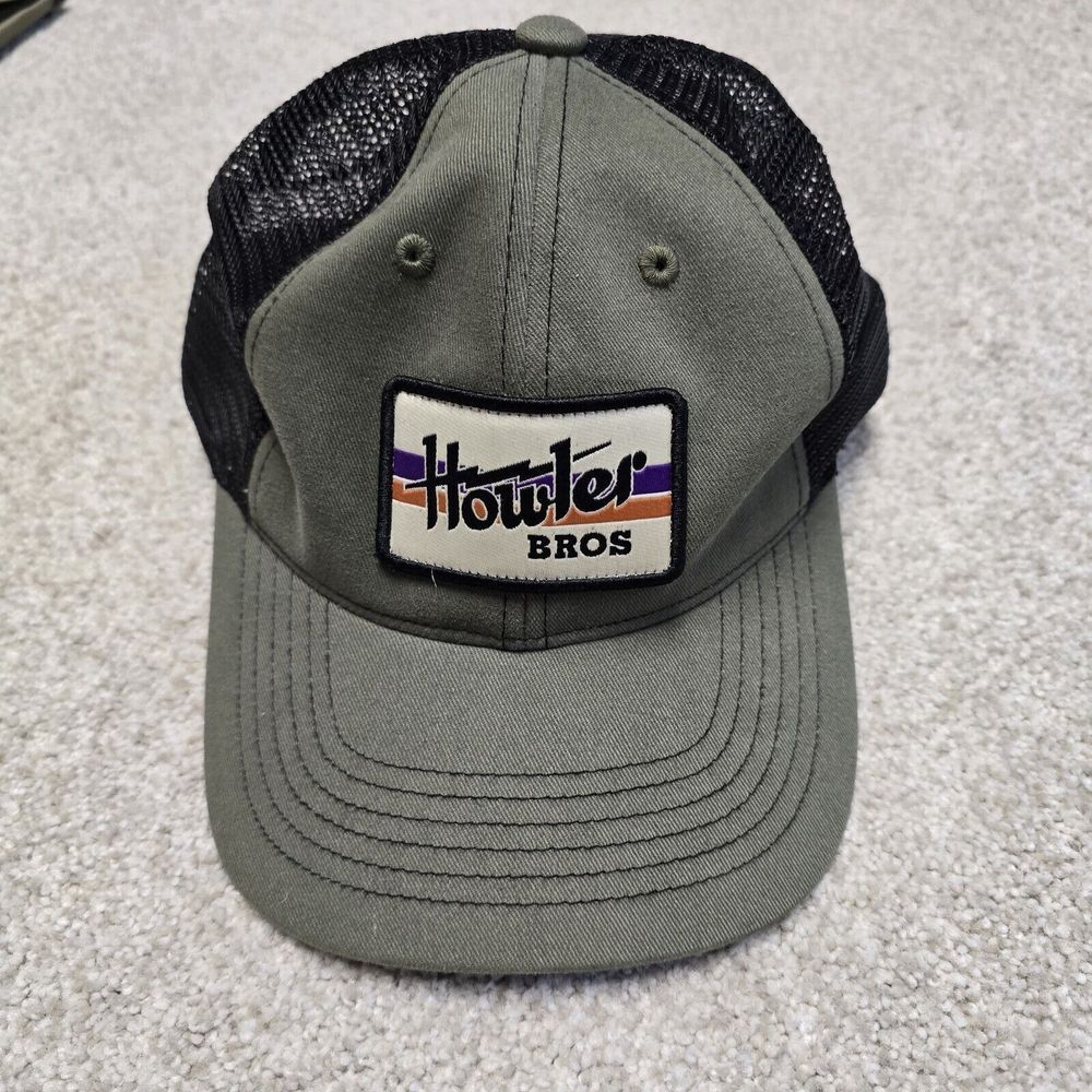 Howler Brothers Snapback‎ Hat Army Green Adjustable Cap Mesh Trucker